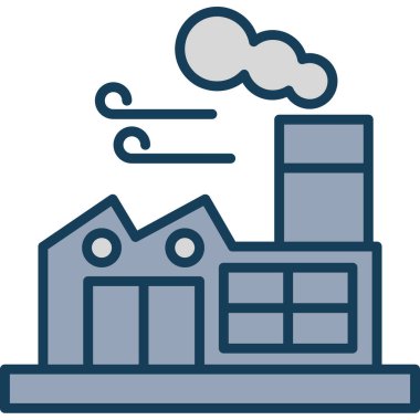 Fabrika. Web simgesi basit illüstrasyon