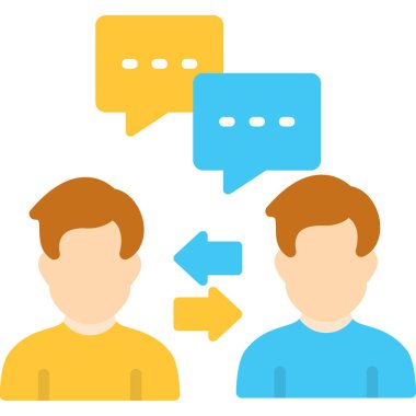 iş insanları iletişim simgesi düz hatlı biçimdedir