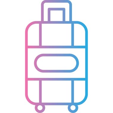 sırt çantası simgesi, ana hatlı vektör çizimi tasarımı