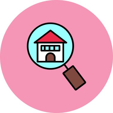 Ev. Web simgesi basit illüstrasyon