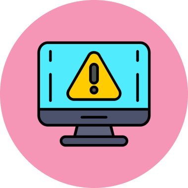 Uyarı bilgisayar simgesi vektör çizimi tasarımı