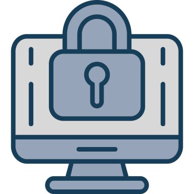 Kilit güvenliği simgesini ana hatlar biçiminde kilitle