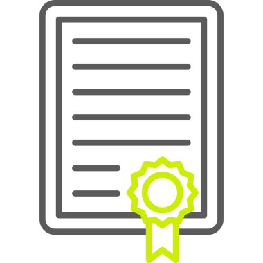 Sertifika simgesi. Web için diploma vektör simgesinin özet çizimi