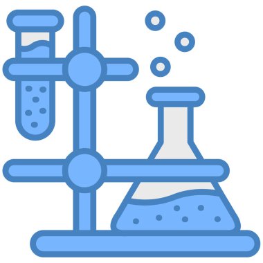 Kimyasal deney simgesi, vektör illüstrasyonu basit tasarım