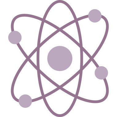 Atom düz vektör simgesi