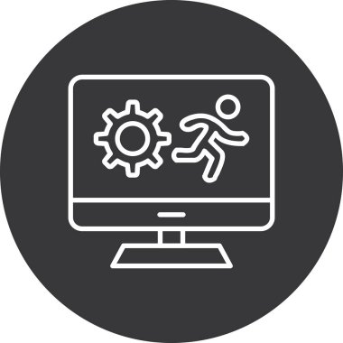 bilgisayar izleme simgesi, vektör illüstrasyonu