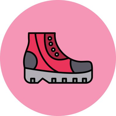 Bir çizgi film pembe ve mavi yuvarlak ikonunun vektör çizimi