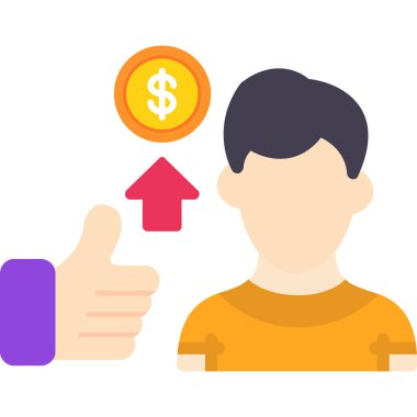 Bozuk parası olan bir adamın vektör çizimi