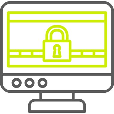 Bilgisayar kilidi simgesi ana hat biçiminde