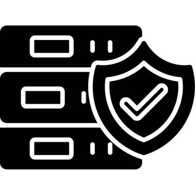 Güvenlik sistemi kalkanı. Web simgesi basit illüstrasyon