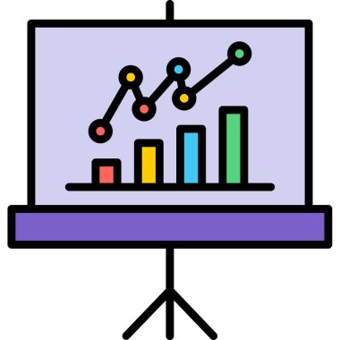 Sunum. Web simgesi basit illüstrasyon