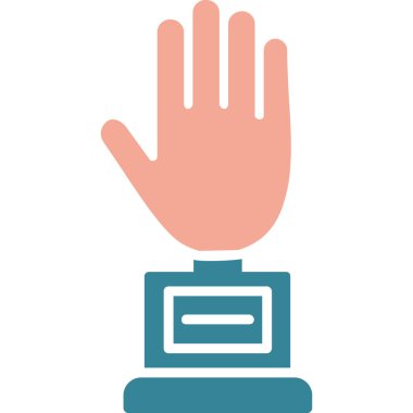 Bir kitap simgesi ile el, vektör illüstrasyonu