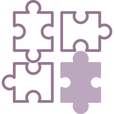 Bulmaca simgesi. Web için basit çözüm vektör simgeleri çizimi