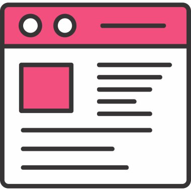 Web sayfası tasarım simgesi ana hat biçiminde