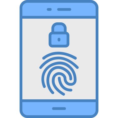 Parmak izi. Web simgesi basit illüstrasyon