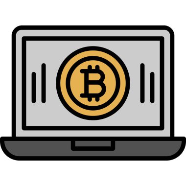 Bitcoin simgesi, vektör çizimi