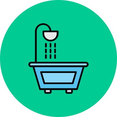 Küveti olan bir banyonun vektör çizimi