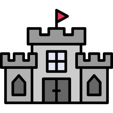 Castle Web simgesi, basit vektör illüstrasyonu