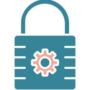 Asma kilit renkli vektör simgesi