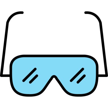 Beyaz arkaplanda gözlük simgesi, modern tasarım vektör çizimi