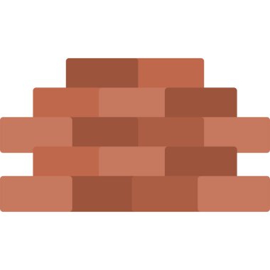 tuğla duvar simgesi düz tasarım