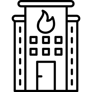 Otel oluşturma vektör çizgisi simgesi