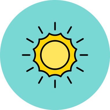 Güneş. Web simgesi basit illüstrasyon