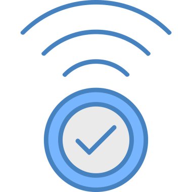 Kablosuz ağ simgesi. Web için kablosuz ağ vektör simgelerinin basit çizimi