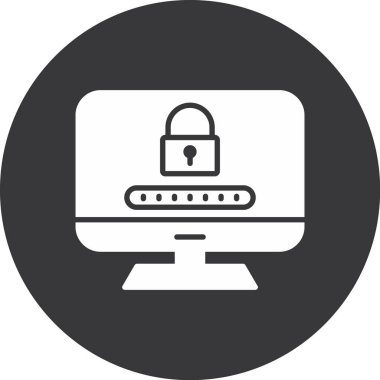 Bilgisayar Kilidi simgesi, vektör illüstrasyonu