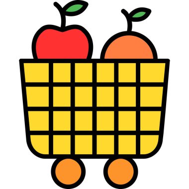 Sepet meyve ikonu - taslak biçiminde