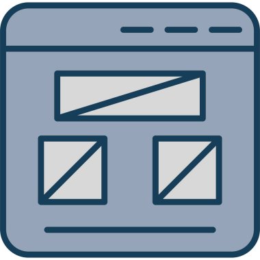 Tarayıcı arayüzü simgesi ile doldurulmuş dış hat biçimi