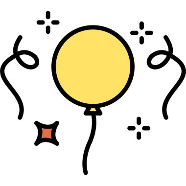 Balon ikonu. vektör simgesi illüstrasyonu