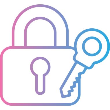 Asma kilit. Web simgesi basit illüstrasyon