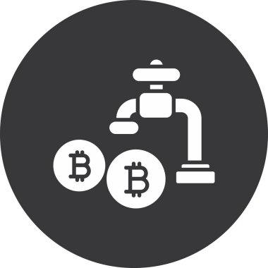 Bitcoin ve sikke vektör simgesi. biçim düz sembol, gri arkaplan, yuvarlak açılar, beyaz arkaplan