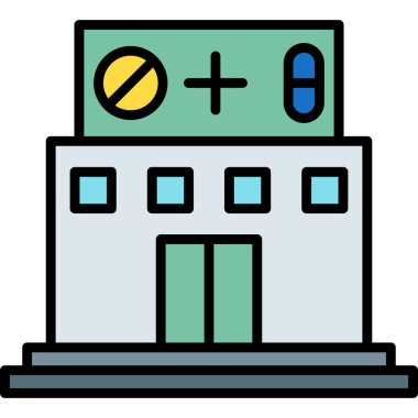 Bina inşaat simgesi - ana hatları biçiminde