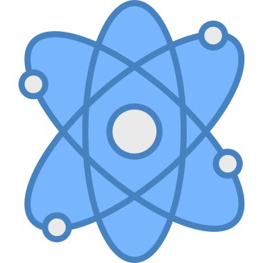 Atom atom atom simgesi ile doldurulmuş dış hat biçimi