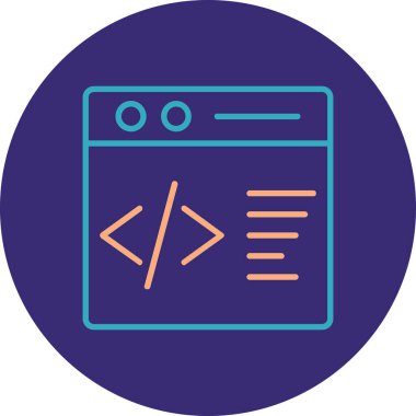 Kodlama. Web simgesi vektör illüstrasyonu