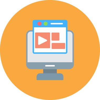 Bilgisayar. Web simgesi basit illüstrasyon