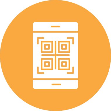 mobil qr kod simgesi, basit vektör illüstrasyonu