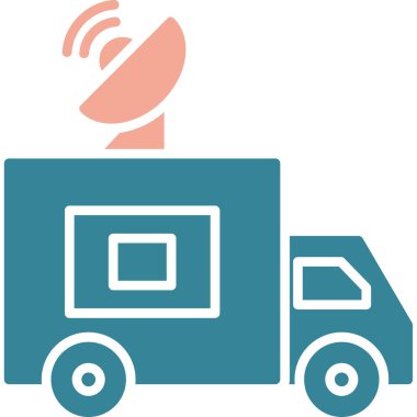 uydu anten vektör simgesi. biçim iki renkli düz sembol, yumuşak mavi renkler, yuvarlak açılar, beyaz arkaplan