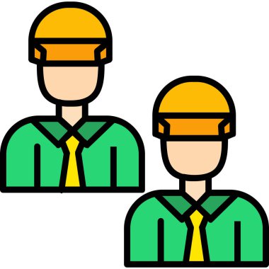 İnşaat işçileri simgesi, vektör illüstrasyonu