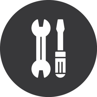 Modern tornavida tamir simgesinin vektör çizimi