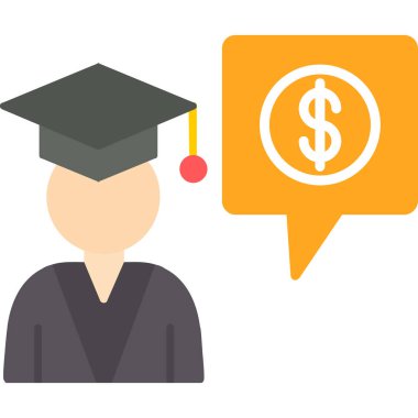 Mezuniyet ikonu. düz dizayn