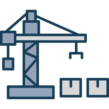 inşaat vinç simgesi, vektör illüstrasyon