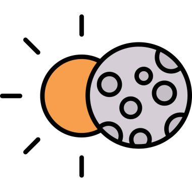 ay ve güneş ikonu, vektör illüstrasyonu