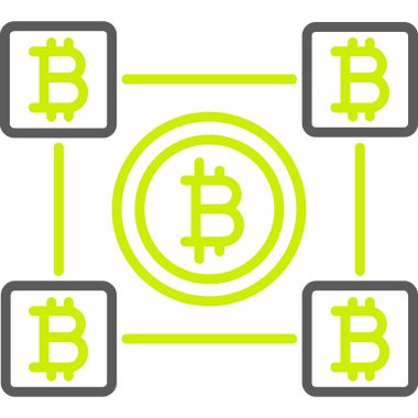 Bitcoin ağ simgesi, vektör illüstrasyonu