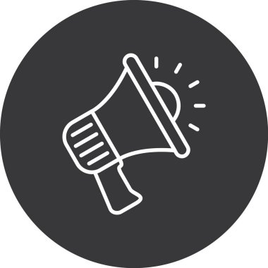 megafon ikonu. Ana hatlı hoparlör çizimi. hoparlör vektör simgeleri beyaz üzerinde izole