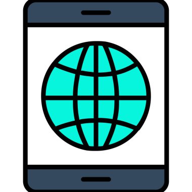 küresel Internet simge vektör çizim