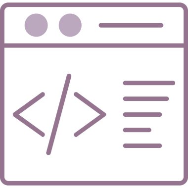 Web geliştirme simgesini ana hat biçiminde kodlamak