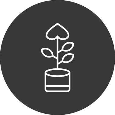 Bitki. Web simgesi vektör illüstrasyonu